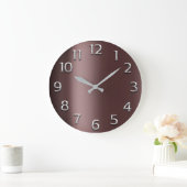 Burgundy Bronze Silver Gray Metallic Arabic Number Grote Klok (Huis)