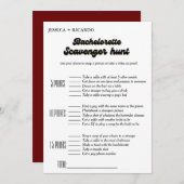 Burgundy bruidsmeisjes jachtspel kaart (Voorkant / Achterkant)