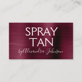 Burgundy Brushed Metal Spray Tan Visitekaartje