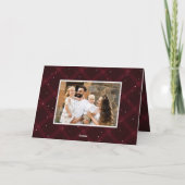 Burgundy Brushed Pset 4 Foto Feestdagen Kaart (Achterkant)