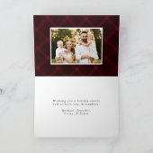Burgundy Brushed Pset 4 Foto Feestdagen Kaart (Binnen)