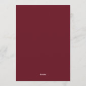 Burgundy Brushstroke Bloom Wedding Kaart (Achterkant)