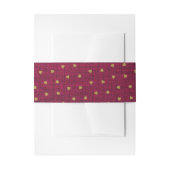 Burgundy Burlap Cute Gold Hearts Rustic Farmhouse Uitnodigingen Wikkel (Voorkant Voorbeeld)