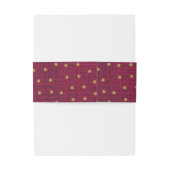 Burgundy Burlap Cute Gold Hearts Rustic Farmhouse Uitnodigingen Wikkel (Achterkant Voorbeeld)