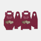 Burgundy Burlap Heart Wedding Bedankt Bedankdoosjes (Uitgevouwen)