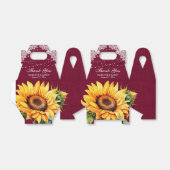 Burgundy Burlap Lace String Lights Sunflower Bedankdoosjes (Uitgevouwen)