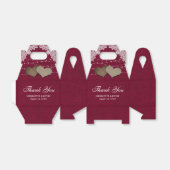Burgundy Burlap Lace String Lights Wedding Bedankdoosjes (Uitgevouwen)