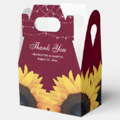 Burgundy Burlap Sunflower Weddenschap Hartelijk da Bedankdoosjes (Geopend)
