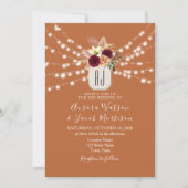 Burgundy Burnt Oranje Weddenschap Kaart (Voorkant)