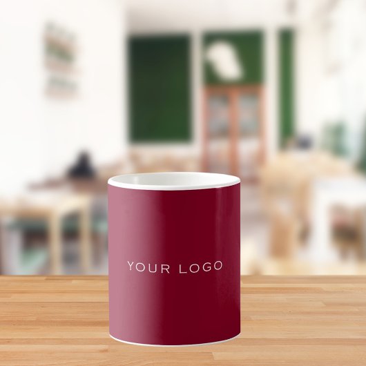 Burgundy business logo rectangular koffiemok