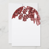 Burgundy Cabbage Roos Wedding Invitation Kaart (Achterkant)