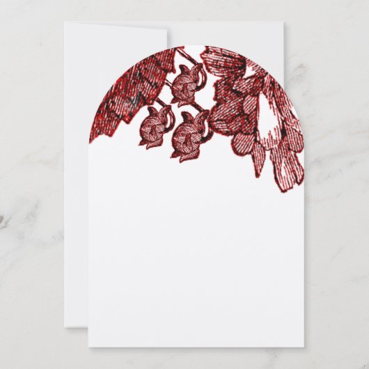 Burgundy Cabbage Roos Wedding Invitation Kaart (Achterkant)