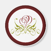 Burgundy Calligraphy Roos Magneet (Voorkant)