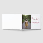 Burgundy Calligraphy Script in Loving Memory Photo Gastenboek (Volledig)