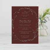 Burgundy Celebration of Life Botanical Kaart (Staand voorkant)