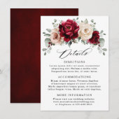 Burgundy Champagne Ivoor Mauve Trouw Details Informatiekaartje (Voorkant / Achterkant)