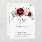 Burgundy Champagne Ivoorkleurig Mauve Roze Bloemmo Briefkaart (Voorkant / Achterkant)