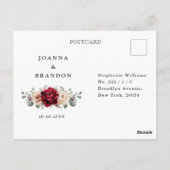 Burgundy Champagne Ivoorkleurig Mauve Roze Bloemmo Briefkaart (Achterkant)