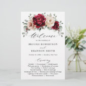 Burgundy Champagne Ivory Mauve Roos Floral Program (Staand voorkant)