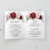 Burgundy Champagne Ivory Mauve Roos Floral Wedding (Binnen)