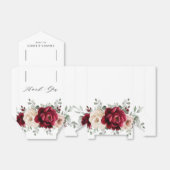 Burgundy Champagne Ivory Mauve Roos Floral Wedding Bedankdoosjes (Uitgevouwen)