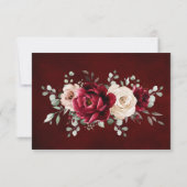 Burgundy Champagne Ivory Mauve Roos Floral Wedding Bedankkaart (Achterkant)