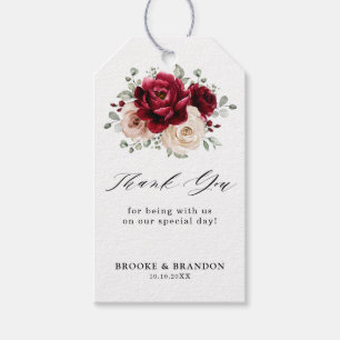 Burgundy Champagne Ivory Mauve Roos Floral Wedding Cadeaulabel