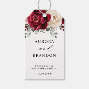 Burgundy Champagne Ivory Mauve Roos Floral Wedding Cadeaulabel