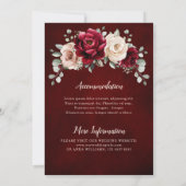 Burgundy Champagne Ivory Mauve Roos Floral Wedding Kaart (Achterkant)