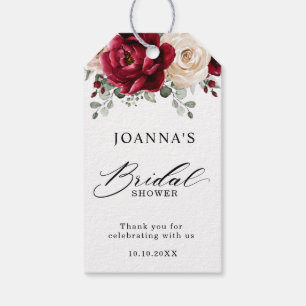 Burgundy Champagne Ivory Mauve Roos Vrijgezellenfe Cadeaulabel