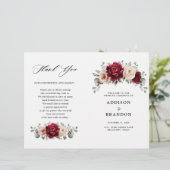 Burgundy Champagne Ivory Mauve Wedding Programme (Staand voorkant)