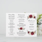 Burgundy Champagne Ivory Mauve Wedding Programme (Staand voorkant)
