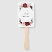 Burgundy Champagne Ivory Mauve Wedding Programme Handwaaier (Voorkant)