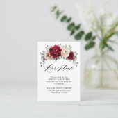 Burgundy Champagne Ivory Mauve Wedding Reception Informatiekaartje (Staand voorkant)