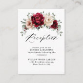 Burgundy Champagne Ivory Mauve Wedding Reception Informatiekaartje (Voorkant)