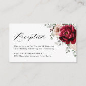 Burgundy Champagne Ivory Mauve Wedding Reception Informatiekaartje (Voorkant)