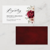 Burgundy Champagne Ivory Mauve Wedding Registry Informatiekaartje (Voorkant / Achterkant)
