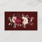 Burgundy Champagne Ivory Mauve Wedding Website Informatiekaartje (Achterkant)