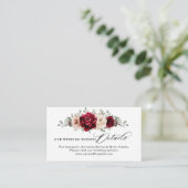 Burgundy Champagne Ivory Mauve Wedding Website Informatiekaartje (Staand voorkant)