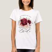Burgundy Champagne Ivory Moeder van de Bride T-shirt (Voorkant)