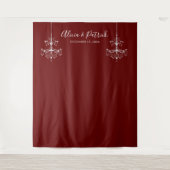 Burgundy Chandeliers Wedding Photo Backdrop Wandkleed (Voorkant)