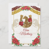 Burgundy Charro Rozen Mis Quince Kaart (Achterkant)