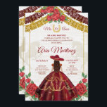 Burgundy Charro Rozen Mis Quince Kaart<br><div class="desc">Burgundy Charro Rozen Mis Quince Invitation Mis Quince Anos,  15e verjaardag</div>
