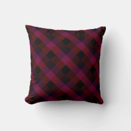 Burgundy Check Pattern Country Style Kussen