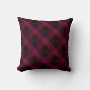 Burgundy Check Pattern Country Style Kussen