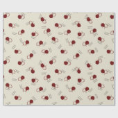 Burgundy Cherries & Sweet Script – Valentine Cadeaupapier (Vlak)