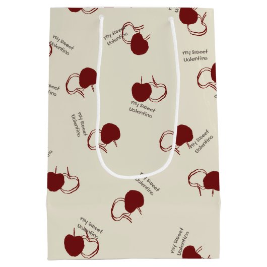 Burgundy Cherries & Sweet Script – Valentine Medium Cadeauzakje (Achterkant)