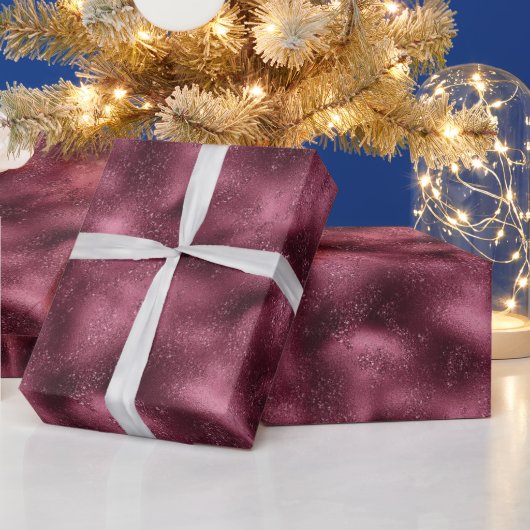 Burgundy Cherry Glitter Glitz Cadeaupapier (Feestdagen)