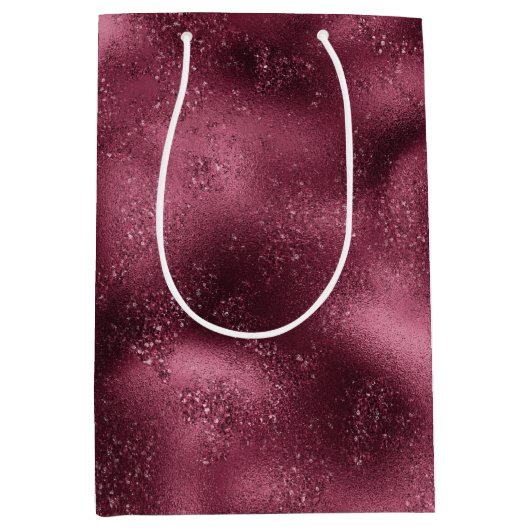 Burgundy Cherry Glitter Glitz Medium Cadeauzakje (Voorkant)