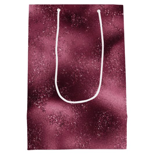 Burgundy Cherry Glitter Glitz Medium Cadeauzakje (Achterkant)